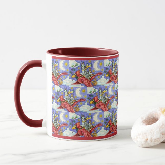 CANECA HISS N' FITZ ENGRAÇADO GATOS, GIGANTE CARDINAL DE  (Com Donut)