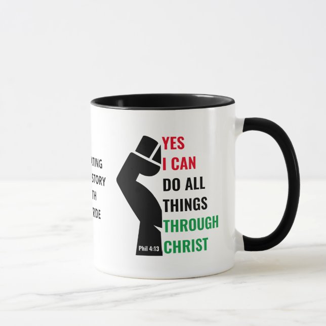 Caneca História Negra Mês Cristão YES I CAN (Direita)