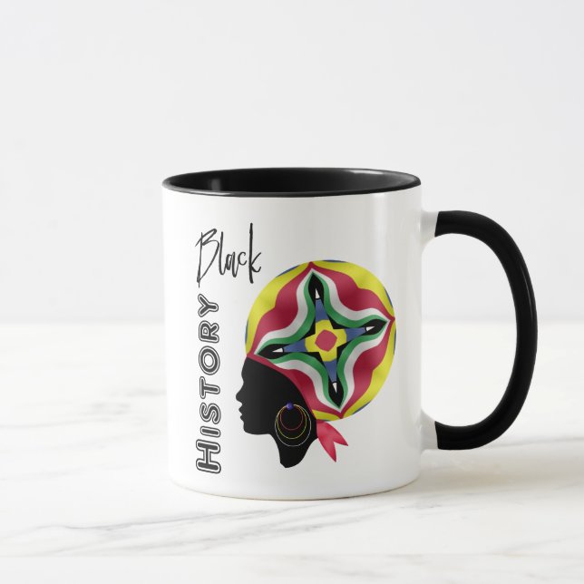 Caneca História Negra Mulher Americana Étnica (Direita)