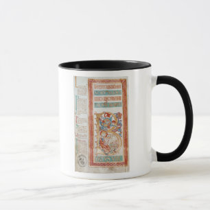 Caneca Historiated rubrica "B" que descreve o rei David