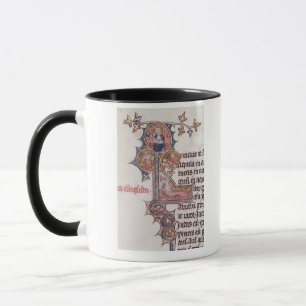 Caneca Historiated rubrica "L" que descreve a árvore de