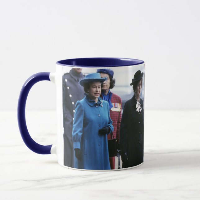 Caneca HM Queen Elizabeth II-Margaret Thatcher (Esquerda)