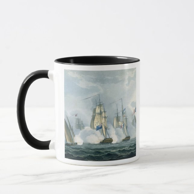 Caneca HMS Sirius, capitão Rowse que contrata um Squadr (Esquerda)