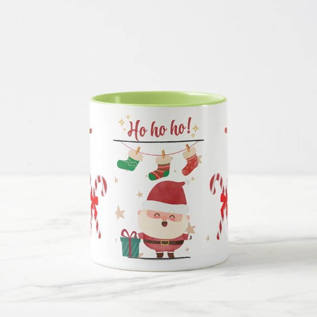 Caneca Ho Ho Ho Holiday Papais noeis Mug (Centro)