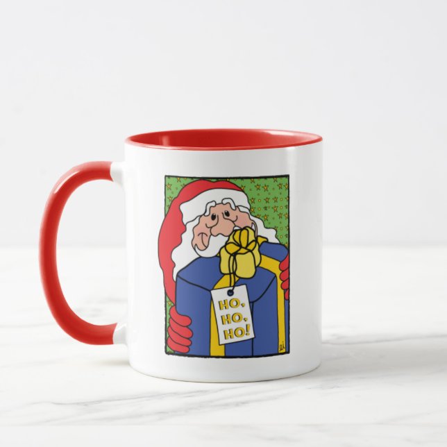 Caneca "HO,HO,HO!" Sanduíche Branco Clássico SANTA CLAUS (Esquerda)