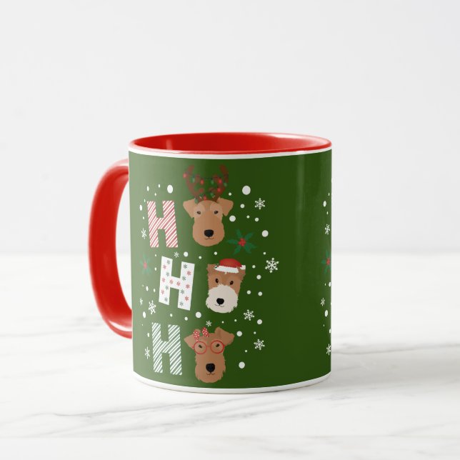 Caneca Ho Ho Welsh Terrier Feliz Natal (Frente Esquerda)