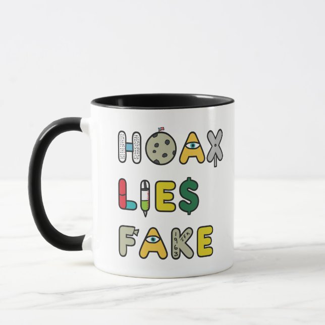 Caneca Hoax Mentira Falso (Esquerda)