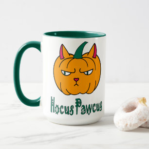 Caneca Hocus pawcus Halloween abóbora gengibre magia