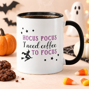 Caneca Hocus Pocus Café para Focar Roxo Halloween