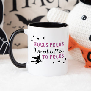 Caneca Hocus Pocus Café para Focar Roxo Halloween