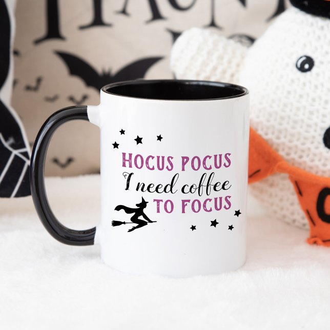 Caneca Hocus Pocus Café para Focar Roxo Halloween (Criador carregado)