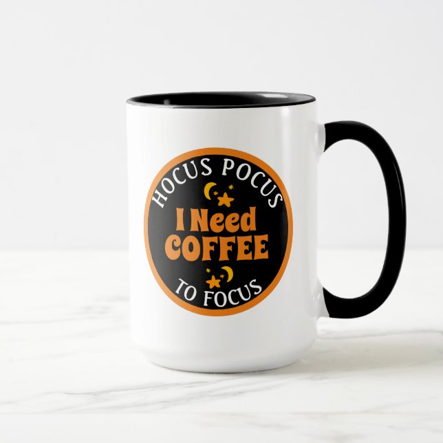 Caneca Hocus Pocus Eu preciso do meu café para focar (Direita)