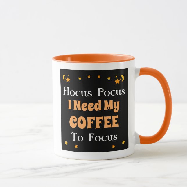 Caneca Hocus Pocus Eu preciso do meu café para focar Mug (Direita)