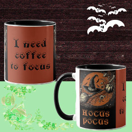Caneca Hocus Pocus precisa de café para focar o chapéu de