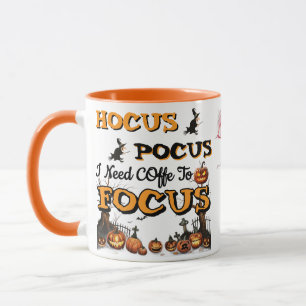 Caneca Hocus Pocus Preciso de Café para Focar Funny Hallo