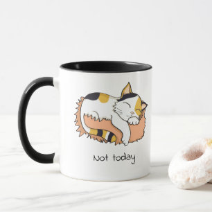 Caneca Hoje não está dormindo o gato do Callico