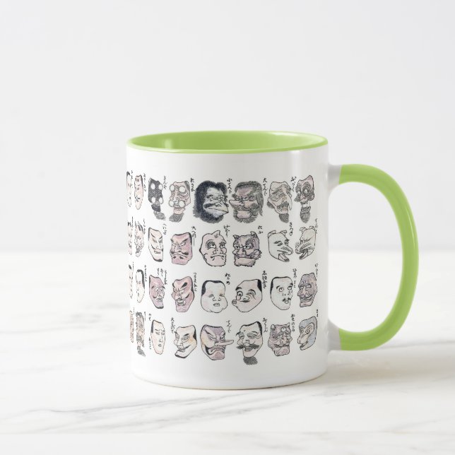 Caneca Hokusai , Image of faces from the Hokusai manga (Direita)