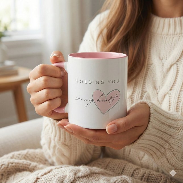 Caneca Holding You In My Heart (Show your sympathy with this thoughtful, "Holding you in my heart" mug! )