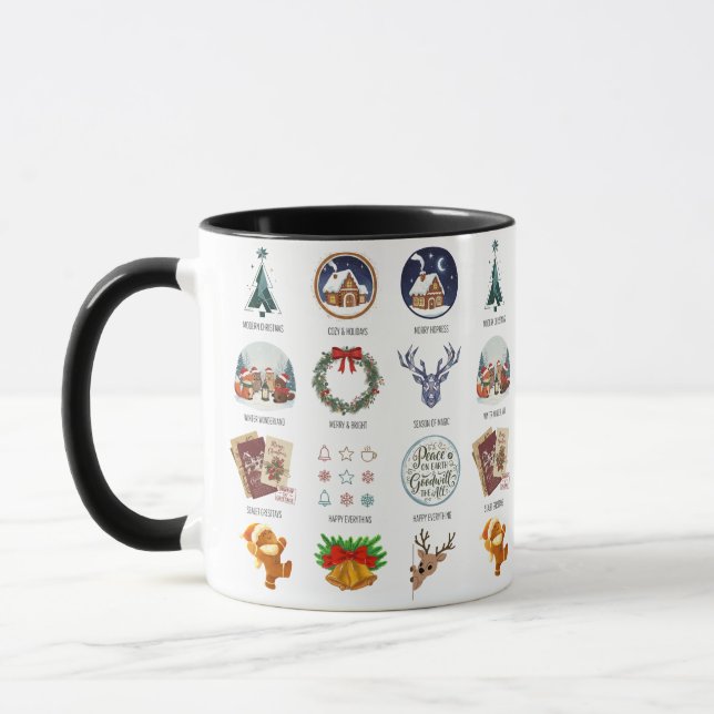 Caneca Holiday Icons Compilation Christmas Coffee Cup (Esquerda)