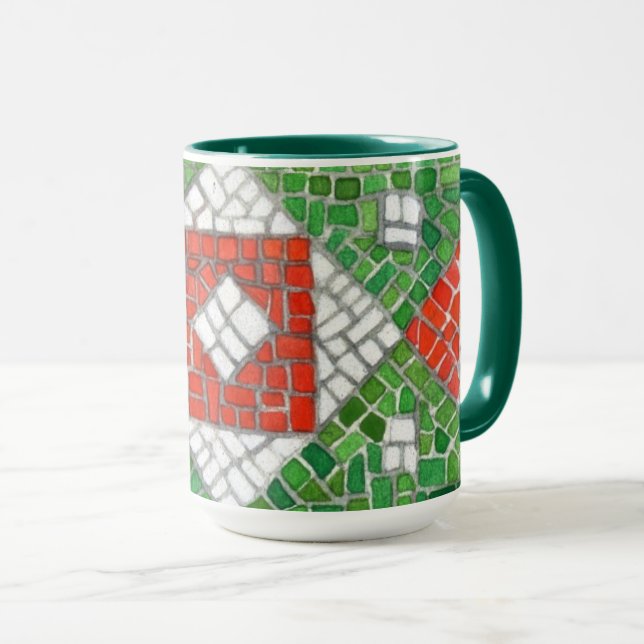 Caneca HOLIDAY MOSAIC Hunter Green Combo Mug (Frente Esquerda)