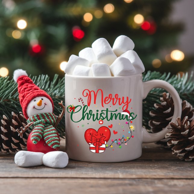 Caneca Holiday Mug with Heart and Lights (Criador carregado)