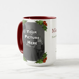 Caneca Holly Frame Vertical Holiday Mug
