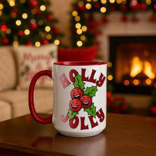 Caneca Holly Jolly Funny Rindo Holly Christmas