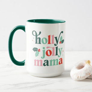 Caneca Holly Jolly Mama Retro Holiday Mug