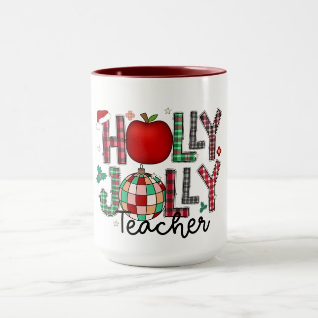 Caneca Holly Jolly Teacher (Centro)