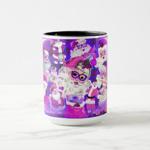 Caneca Holly Jolly Vintage Papais noeis Enfrentam Café Mu