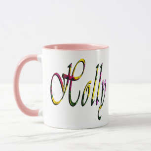 Caneca Holly, Nome, Logotipo, Combo Pink Coffee Mug