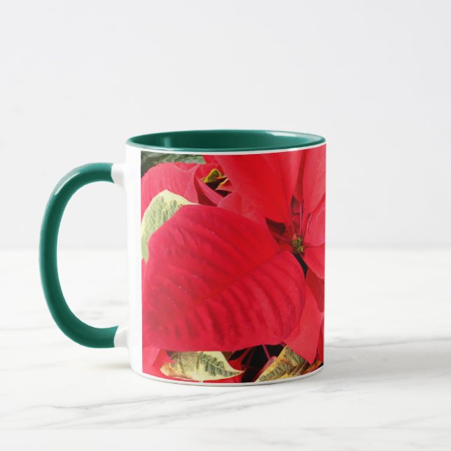 Caneca Holly Point Poinsettias Holiday Floral (Esquerda)