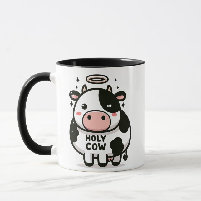 Caneca Holy Cow Zen – Vaca Fofo com Halo (Esquerda)