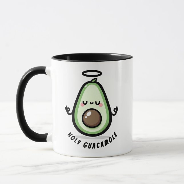 Caneca Holy Guacamole Abacate Fofo – Piada Divertida  (Esquerda)
