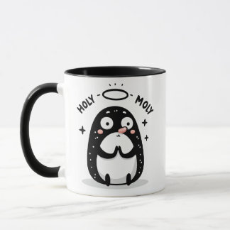Caneca Holy Moly Cute Praying Mole Mug – Funny Animal Pun