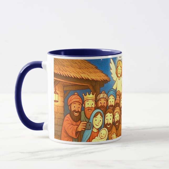 Caneca Holy Night Selfie Christmas 11 oz Coffee Mug (Esquerda)