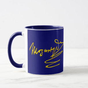 Caneca HOMAGE TO MOZART Dourado Signature Of Composer Blu