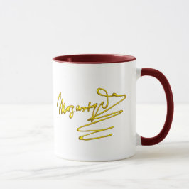 CANECA HOMAGEM A MOZART/ASSINATURA DOURADA 3D DO COMPOSIT