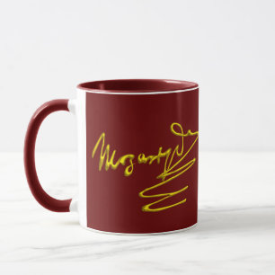 Caneca HOMAGEM A MOZART Assinatura Dourada Do Compositor 