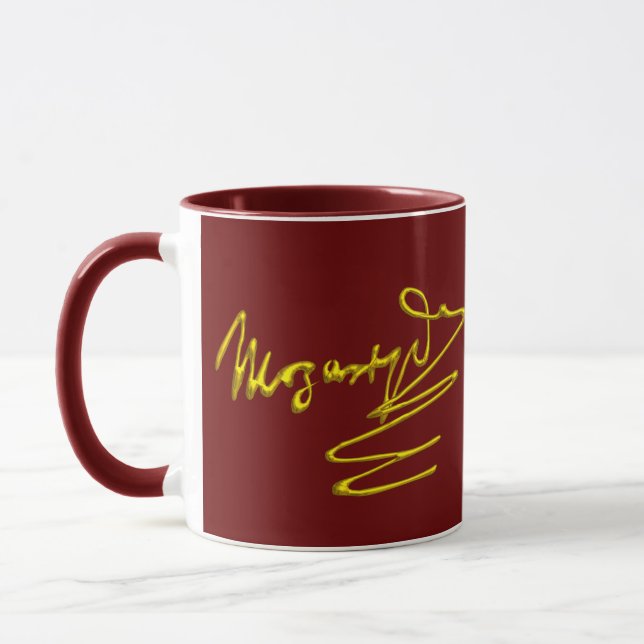 Caneca HOMAGEM A MOZART Assinatura Dourada Do Compositor  (Esquerda)