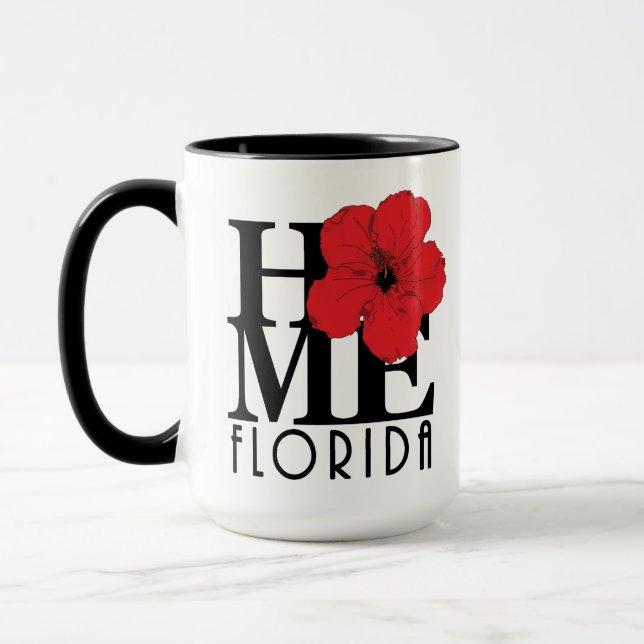 Caneca HOME Florida Red Hibiscus 15oz (Esquerda)