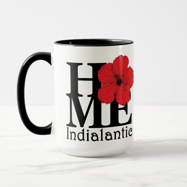 Caneca HOME Indialantic Red Hibiscus 15oz (Esquerda)