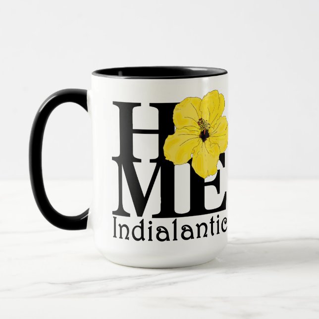 Caneca HOME Indialantic Yellow Hibiscus 15oz (Esquerda)