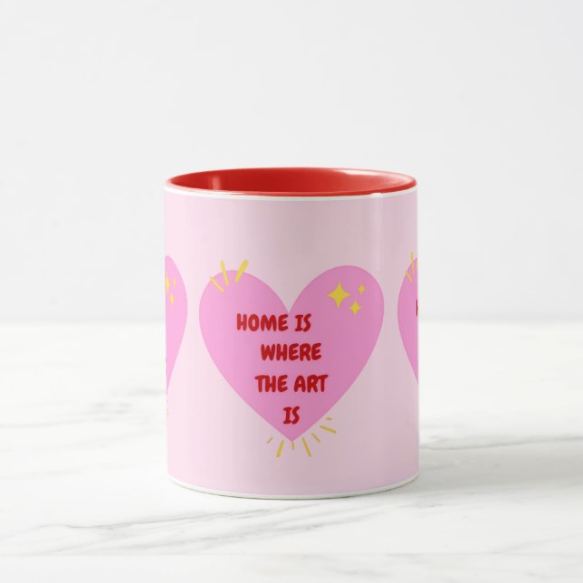 Caneca Home Is Where The Art Is – Cute Heart Inspirationa (Centro)