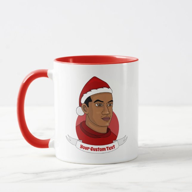 Caneca Homem com o chapéu de Papai Noel (Esquerda)