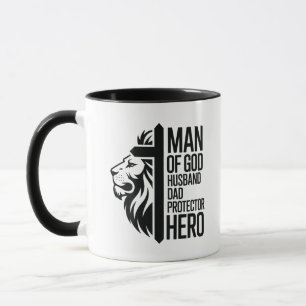 Caneca Homem de Deus Defensor do Pai Marido Herói Cristão