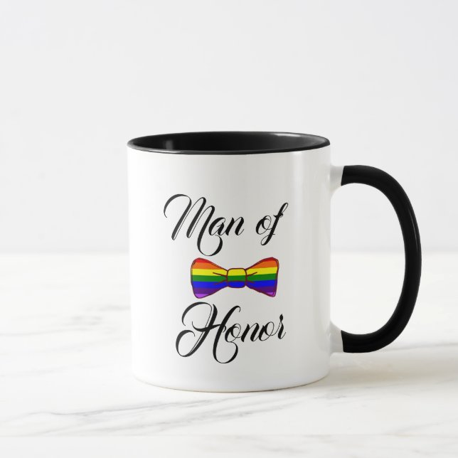 Caneca Homem de Honra Arco Arco-Íris Tie Coffee Mug (Direita)