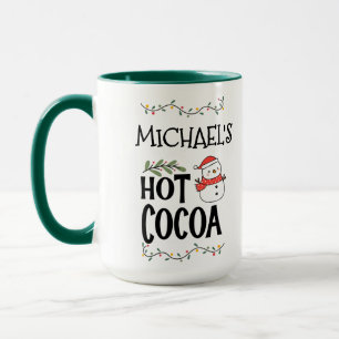 Caneca Homem de neve de Natal quente com cacau para crian