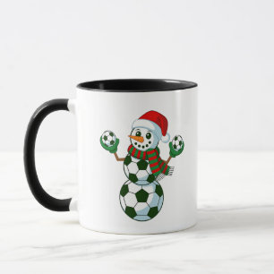 Caneca Homem de Neve Futebol Natal Amantes do Esporte