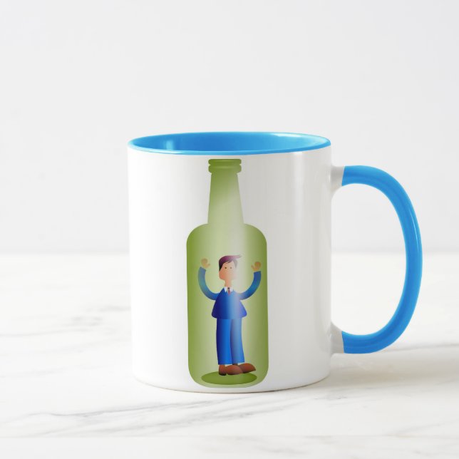 Caneca Homem em uma garrafa (Direita)